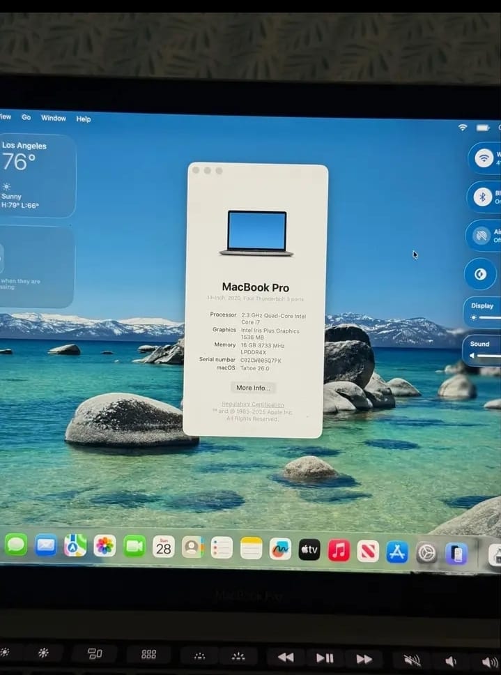 Macbook pro 16GB Ram 500GB